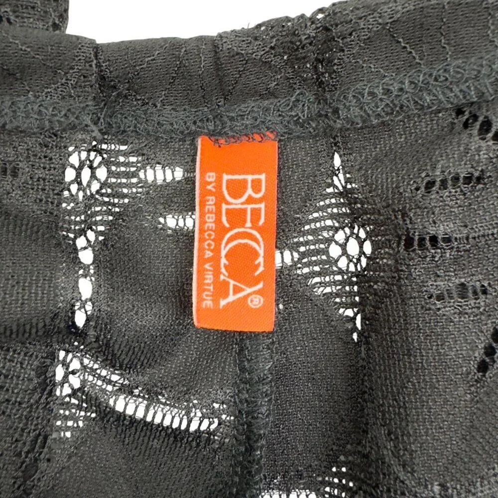 Becca Boho Beachy Floral Tone on Tone Crochet Lace Swim Coverup Pants Size O/S